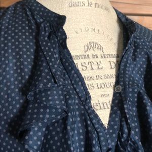 GAP Navy Blue beige poko dot blouse. Never worn.